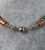Halskette Damen Aluminium Walzen Kette Necklace Pastell