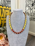 Gold Beige Damen Halskette eloxierten Aluminium Walzen