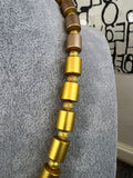Gold Beige Damen Halskette eloxierten Aluminium Walzen