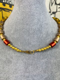 Gold Beige Damen Halskette eloxierten Aluminium Walzen