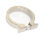 Edelstahlringe Damenring Spannring Silber Zirkonia
