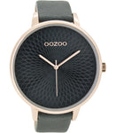 ooZoo C9524 tealblue (r ) ∅48 Aluminium Lederarmband Damenuhr