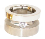 Edelstahlring 316L Damenring rose gold silber Zirconia