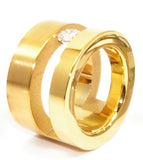 Edelstahlring 316L Damenring rose gold silber Zirconia