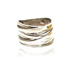 Edelstahlring Damenring rosé silber gold Tricolor