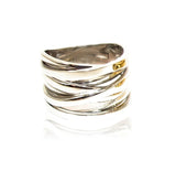 Edelstahlring Damenring rosé silber gold Tricolor