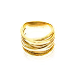 Edelstahlring Damenring rosé silber gold Tricolor