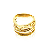 Edelstahlring Damenring rosé silber gold Tricolor