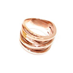 Edelstahlring Damenring rosé silber gold Tricolor