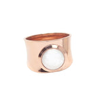 Edelstahlring Damen Perlenring Modisch 16mm