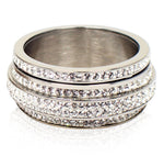 Edelstahlringe Damenring Fingerring silber Rose 12mm